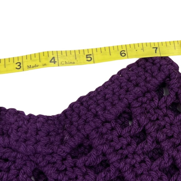 Handmade Purple Baby Poncho With Fringe - Picture 3 of 4